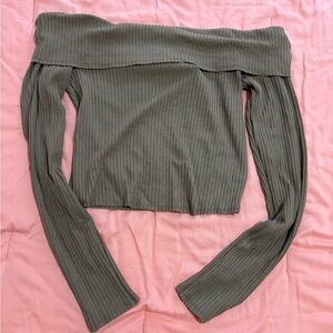 Wild Fable Taupe Ribbed Top